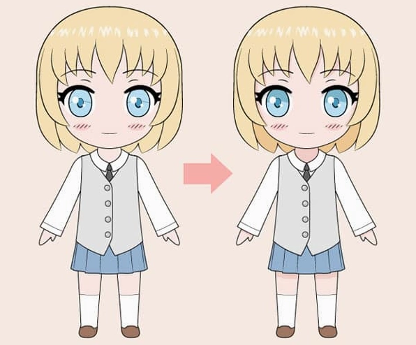 Bước 6- Tô màu và tô bóng cho nhân vật chibi