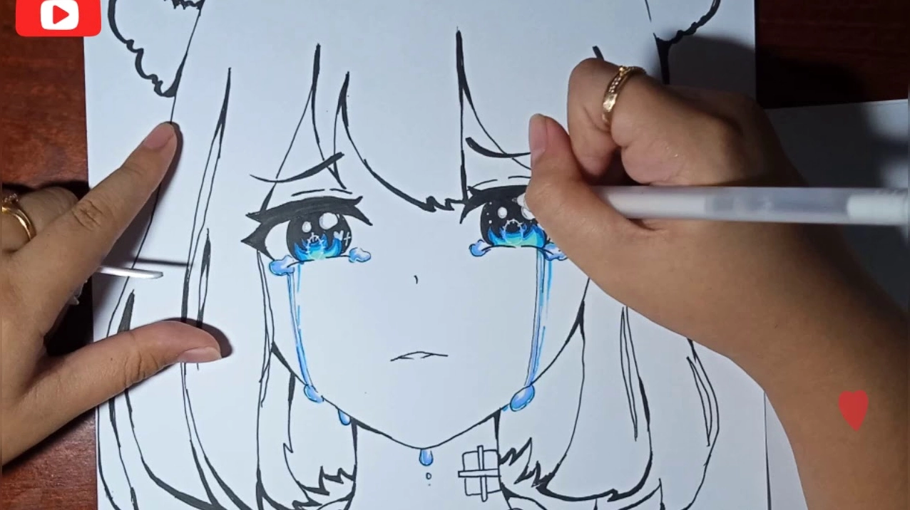 Cách vẽ anime nữ đang buồn