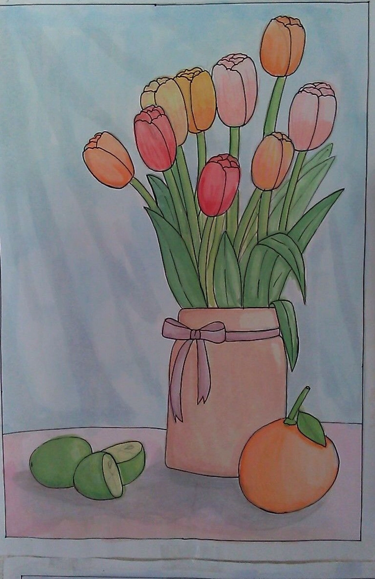 Cách Vẽ Chậu Hoa Tulip Đơn Giản và Sáng Tạo - Hướng Dẫn Chi Tiết