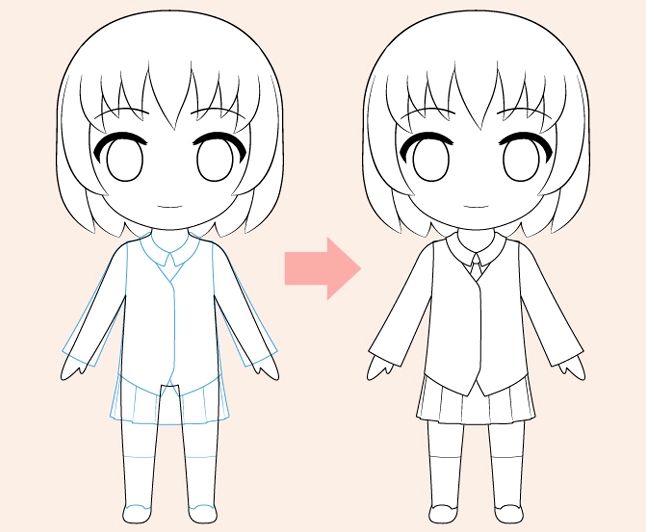 Cách vẽ chibi bước 4