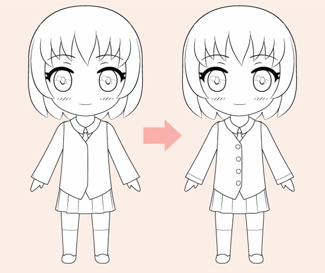 Cách vẽ chibi bước 5