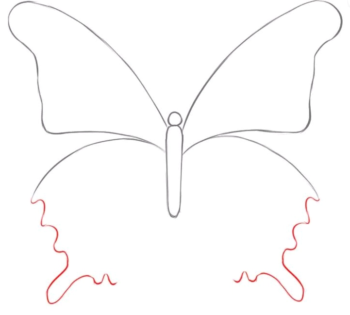 Cách vẽ con bướm bước 6