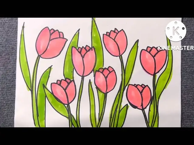 Cách Vẽ Hoa Tulip Đơn Giản
