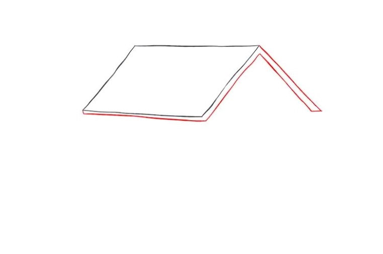 Cách vẽ ngôi nhà 3D bước 2