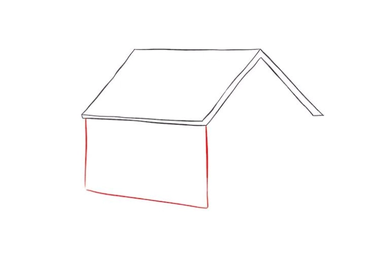 Cách vẽ ngôi nhà 3D bước 3