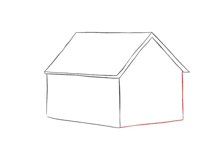 Cách vẽ ngôi nhà 3D bước 4