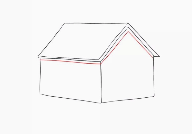 Cách vẽ ngôi nhà 3D bước 5