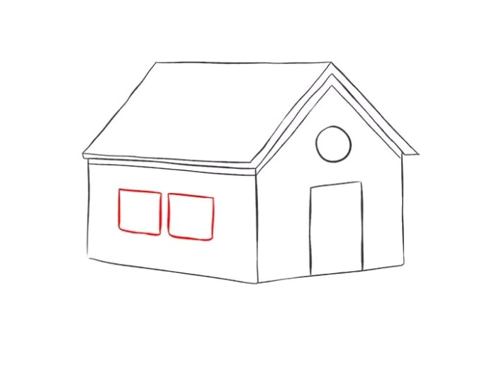 Cách vẽ ngôi nhà 3D bước 7