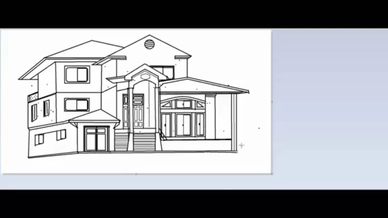 Cách vẽ ngôi nhà biệt thự chi tiết