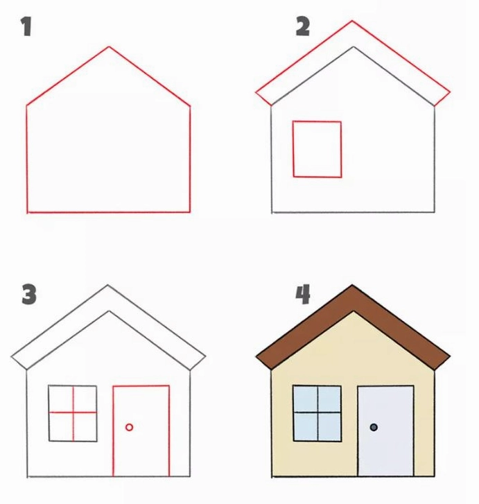 Cách vẽ ngôi nhà đơn giản