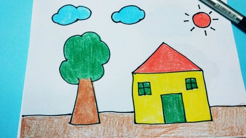 Cách vẽ ngôi nhà đơn giản
