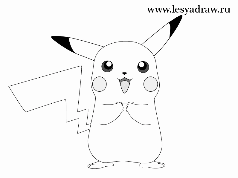 Cách vẽ pokemon Pikachu