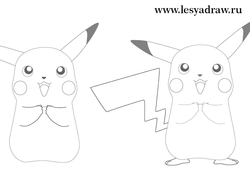 Cách vẽ pokemon Pikachu