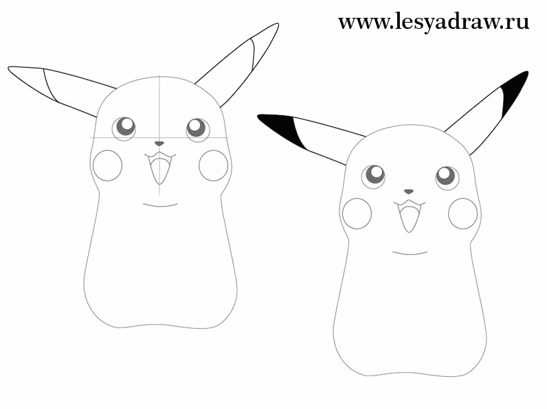 Cách vẽ pokemon Pikachu