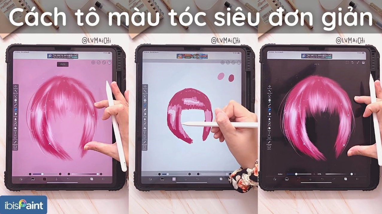 Cách vẽ tóc anime trên ibispaint