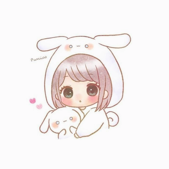Cô gái chibi tai thỏ đáng yêu với biểu cảm ngộ nghĩnh