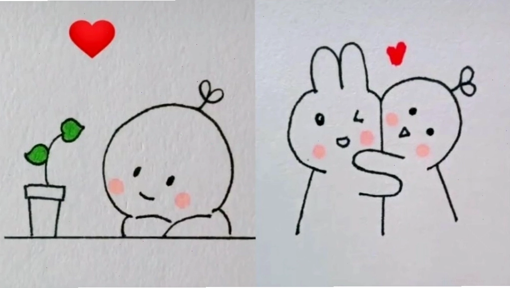 Cô gái chibi xinh đẹp cầm bó hoa