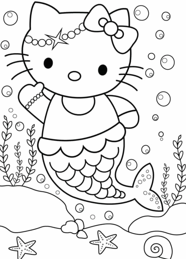 Hello Kitty nàng tiên cá với chi tiết sinh động
