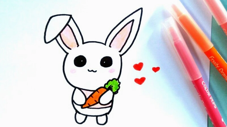 Hình ảnh minh họa cách vẽ thỏ cute và đơn giản