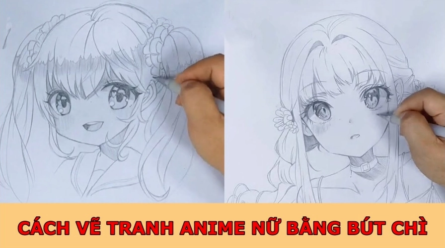 Hình ảnh minh họa cách vẽ tranh anime nữ đơn giản