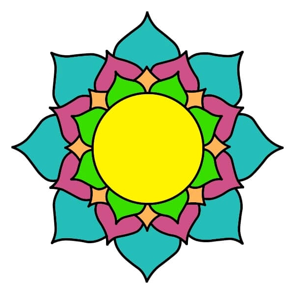 Hình ảnh ngôi sao được vẽ theo phong cách Mandala.