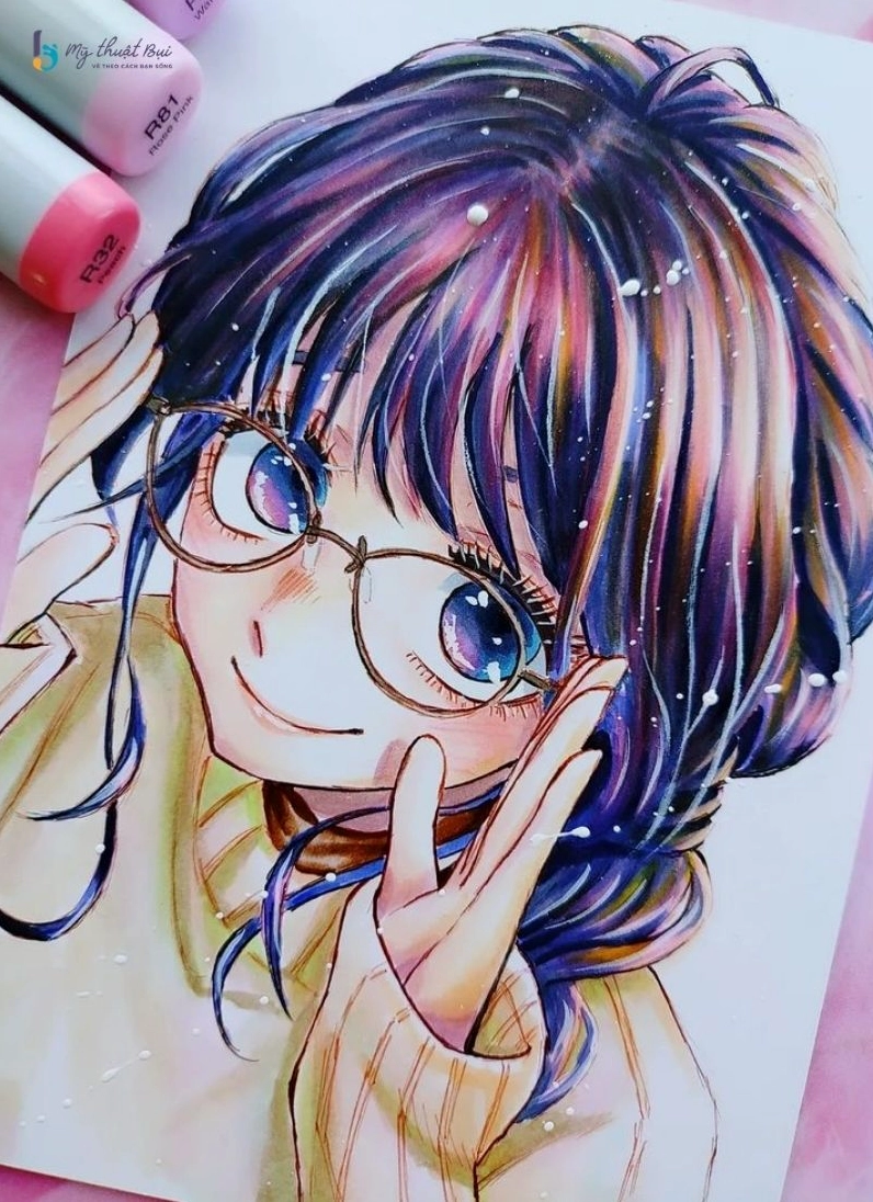 Hình vẽ anime nữ dễ thương và thu hút