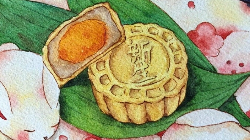 Hình vẽ bánh Trung Thu đẹp mắt