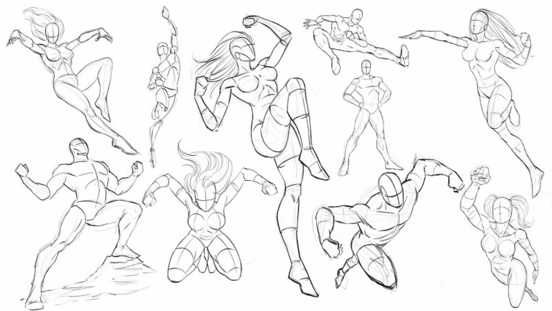 Hình vẽ người đang hoạt động thể hiện sự uyển chuyển