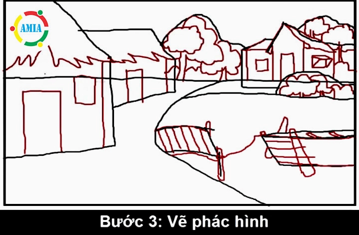 Hoàn thiện chi tiết cho tranh phong cảnh thiên nhiên tươi đẹp