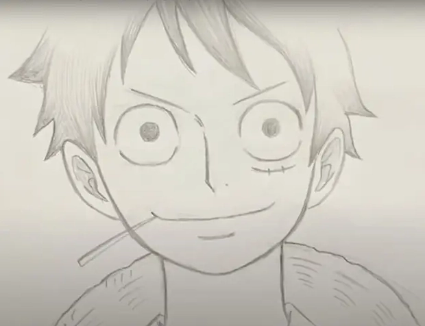 Hoàn thiện đầu và tóc Luffy