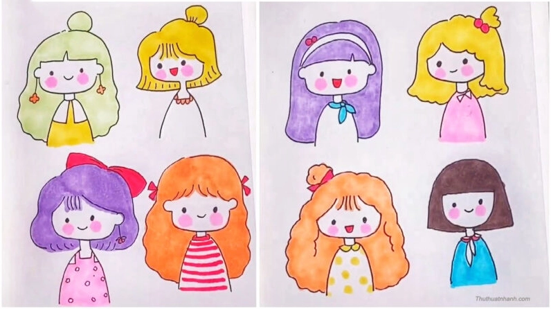 Hoàn thiện đường nét và xóa chì tranh chibi