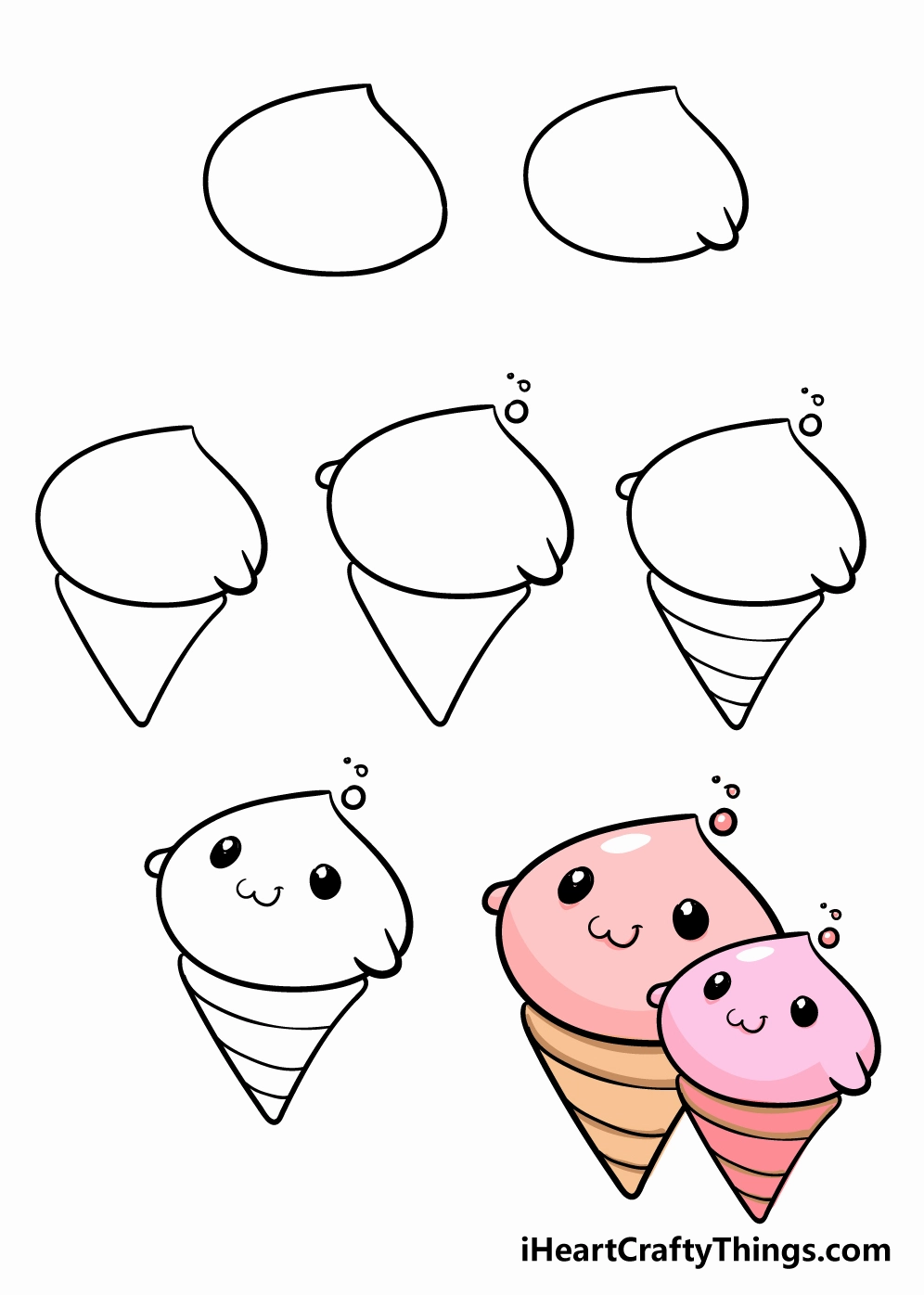 Hướng dẫn vẽ hình cute các bước chi tiết trên giấy