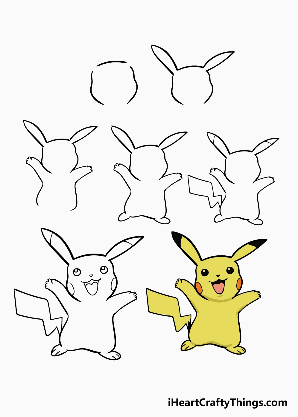 Hướng dẫn vẽ Pikachu chi tiết