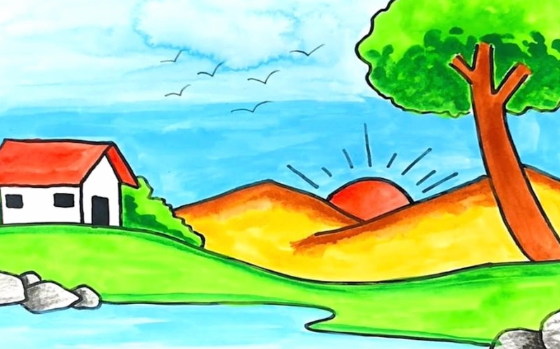 Lợi ích của việc thực hành vẽ phong cảnh đơn giản và đẹp mắt