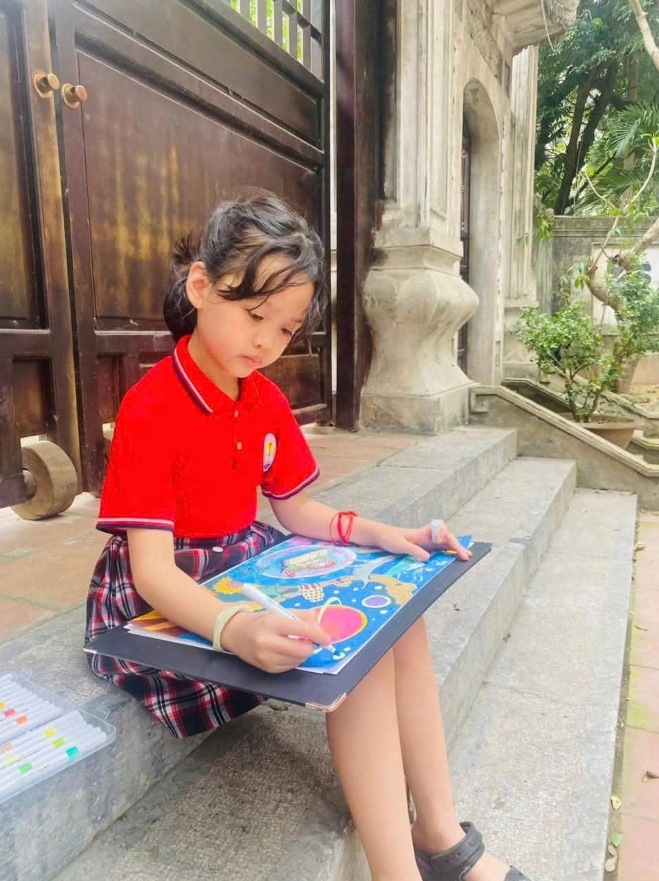 Minh họa cảnh quan đô thị xanh với cây xanh bao phủ