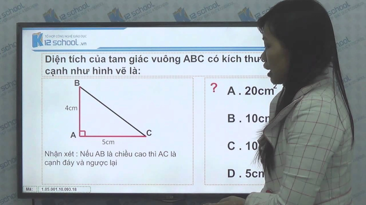 Minh họa trọng tâm trong tam giác vuông