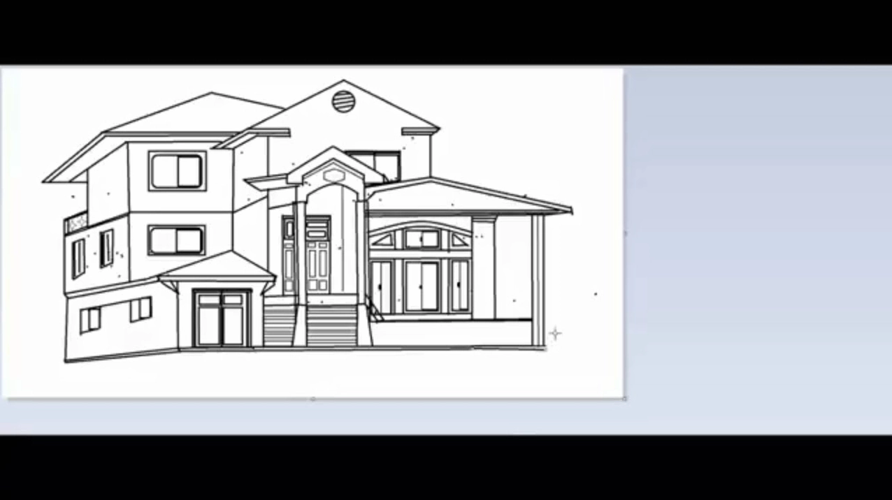 Ngôi nhà biệt thự với phong cách vẽ 3D