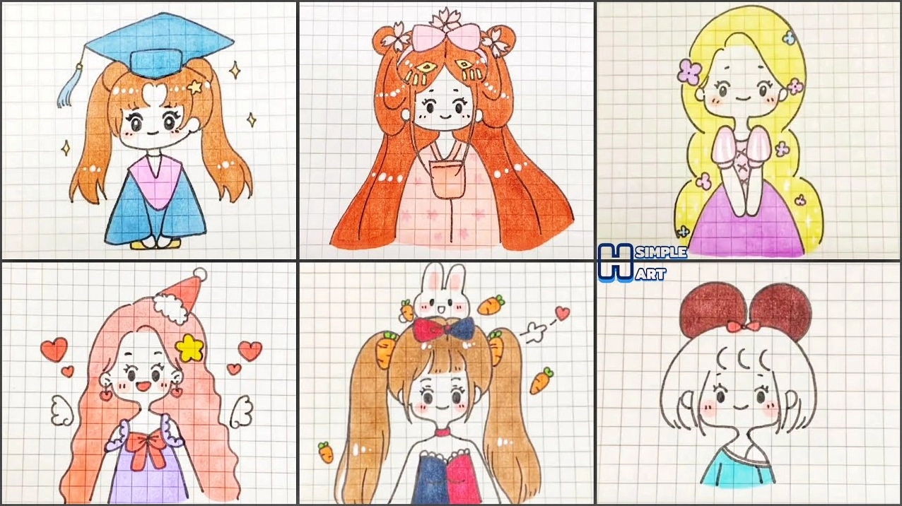 Những mẫu vẽ chibi con gái toàn thân đơn giản gồm những gì?