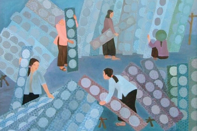 Phác thảo bản đồ Việt Nam trên giấy