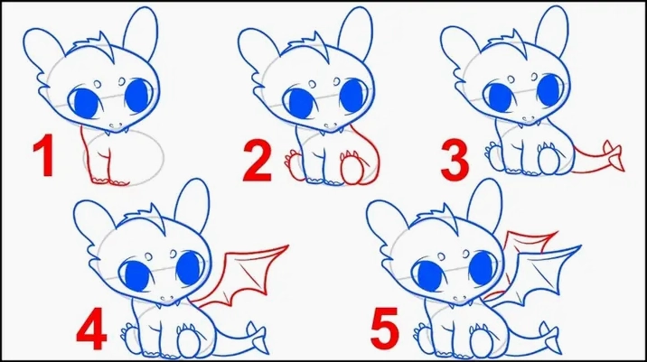 Phác thảo cơ bản cách vẽ con rồng cute