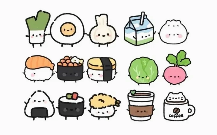 Phác thảo cơ bản cho hình vẽ cute với đầu tròn và thân nhỏ