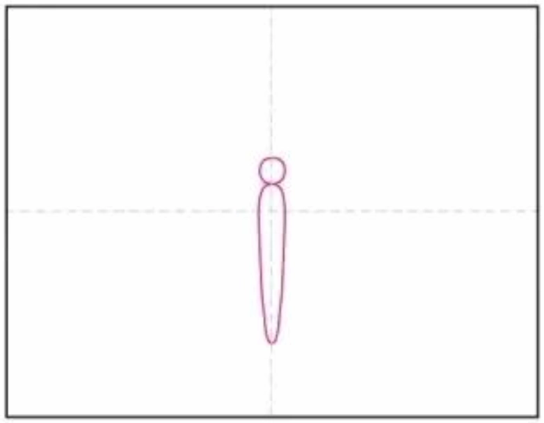 Phác thảo đầu và thân bướm trên đường trung tâm