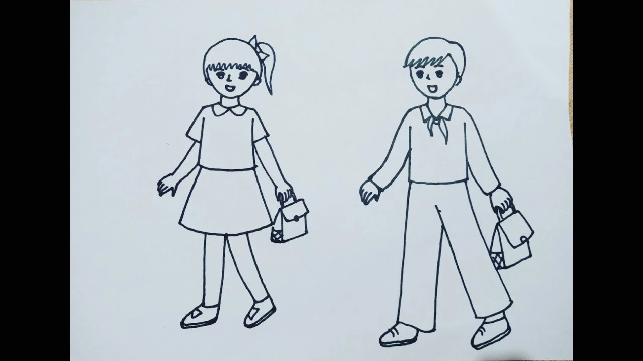 Phác thảo hình dáng đầu và khuôn mặt để vẽ tóc con gái