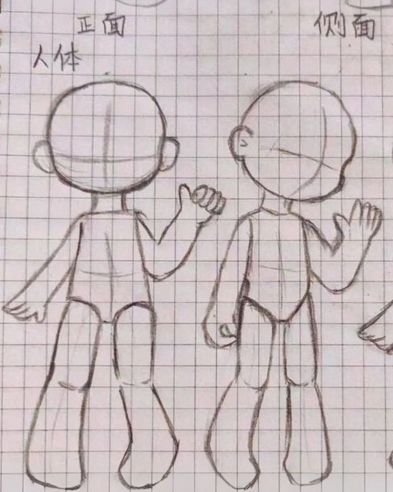 Phác thảo khung hình tổng thể của nhân vật cute