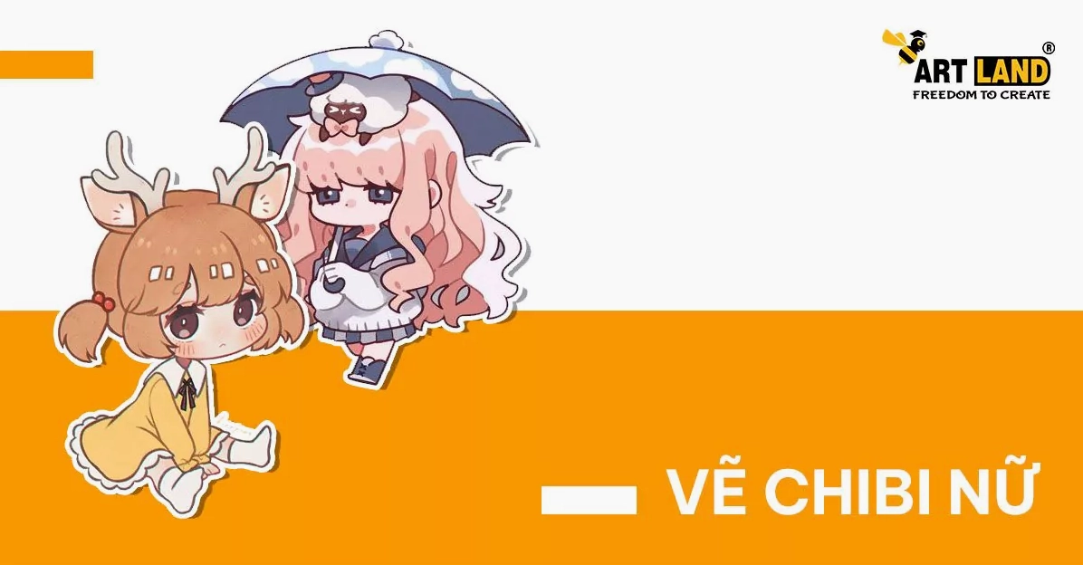 Phác thảo mảng tóc lớn cho nhân vật chibi nữ
