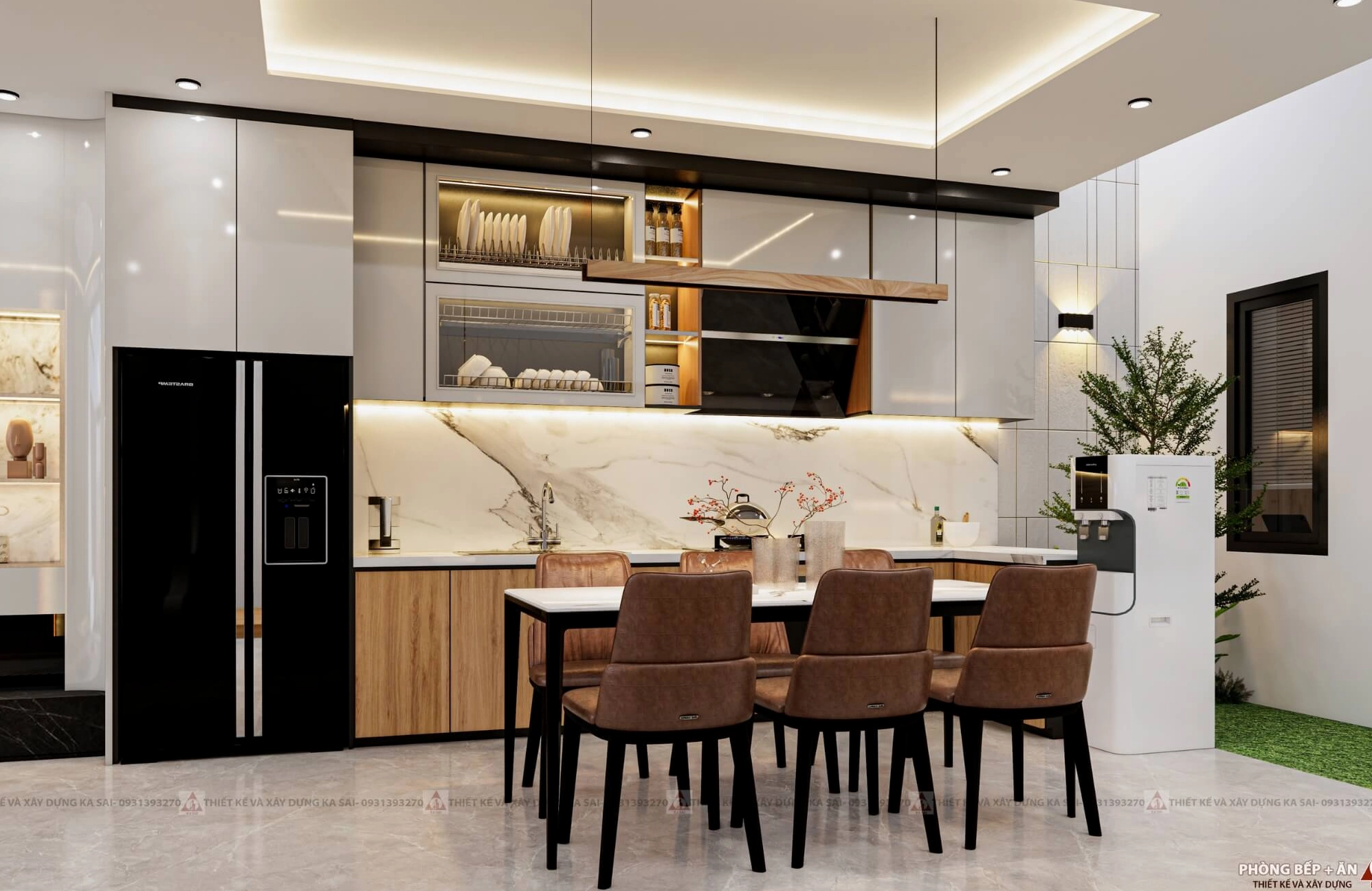 Phòng bếp nhà 2 tầng 3 phòng ngủ 5x16m