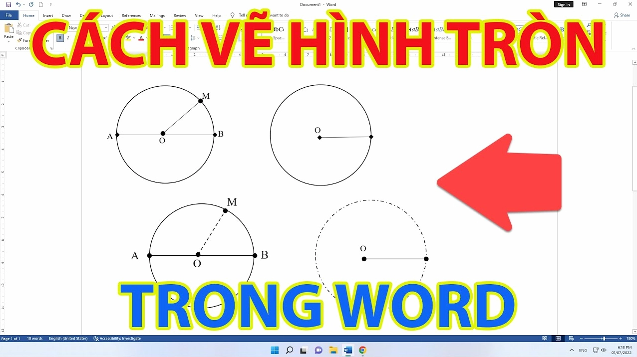 Tạo hình tròn đẹp mắt trong Word và Excel