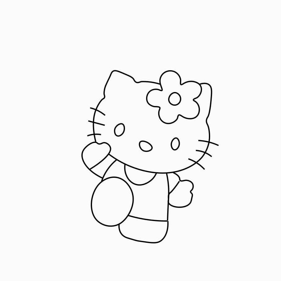Thành phẩm vẽ Hello Kitty - mẫu 1