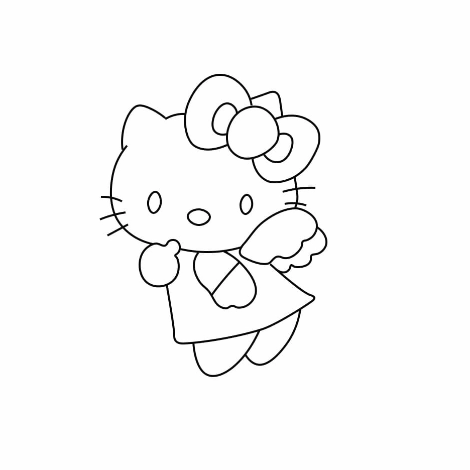 Thành phẩm vẽ Hello Kitty - mẫu 2