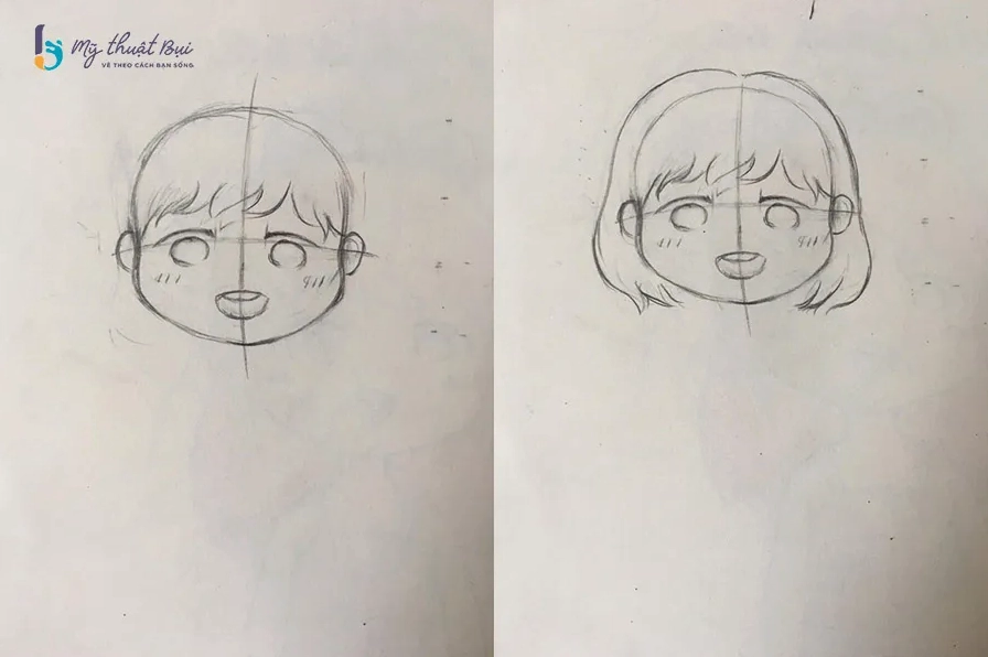 Tóc Chibi thường có độ phồng và các lọn tóc cách điệu